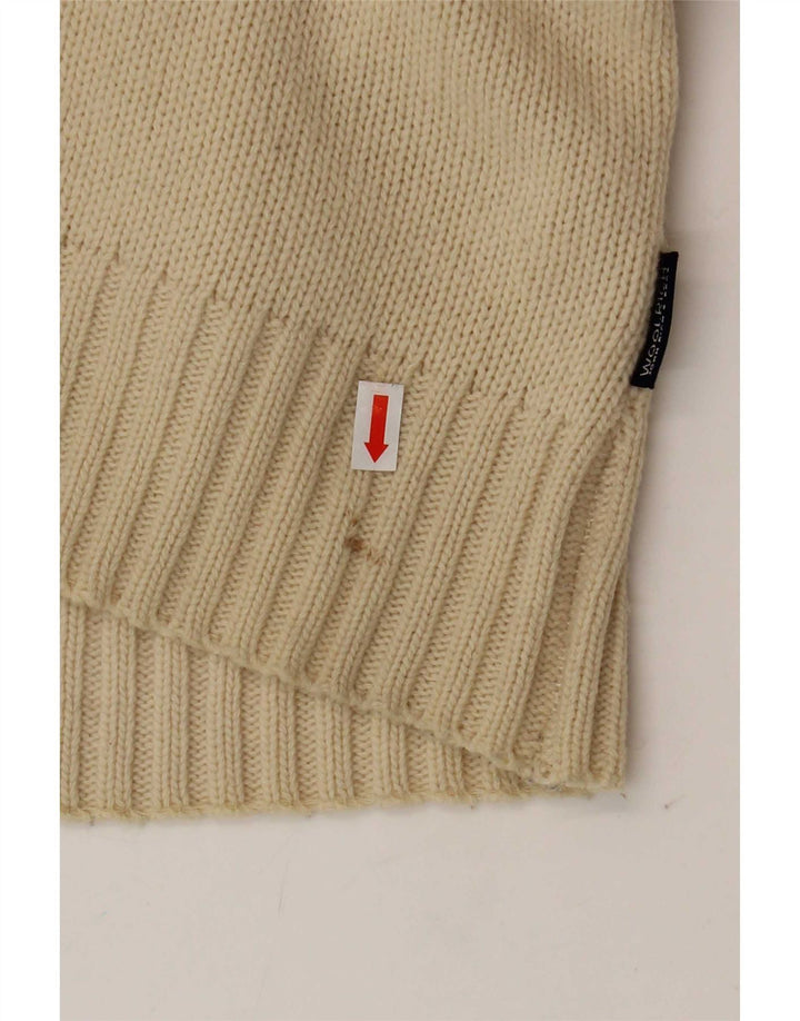 Pulover cardigan grafic pentru bărbați Woolrich, lână mediu bej