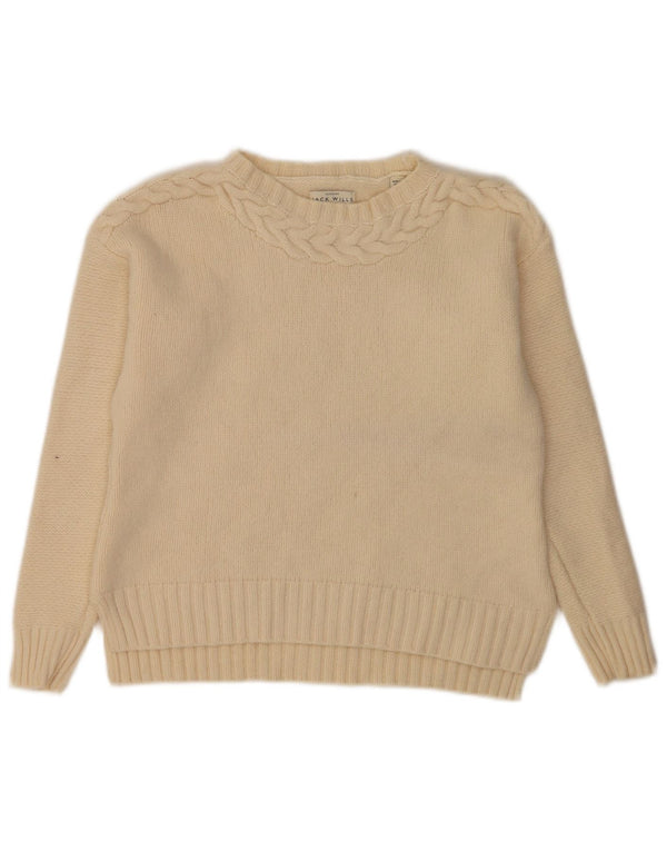 Pulover Jack Wills pentru femei cu gâtul cu barca UK 10 Small Off White