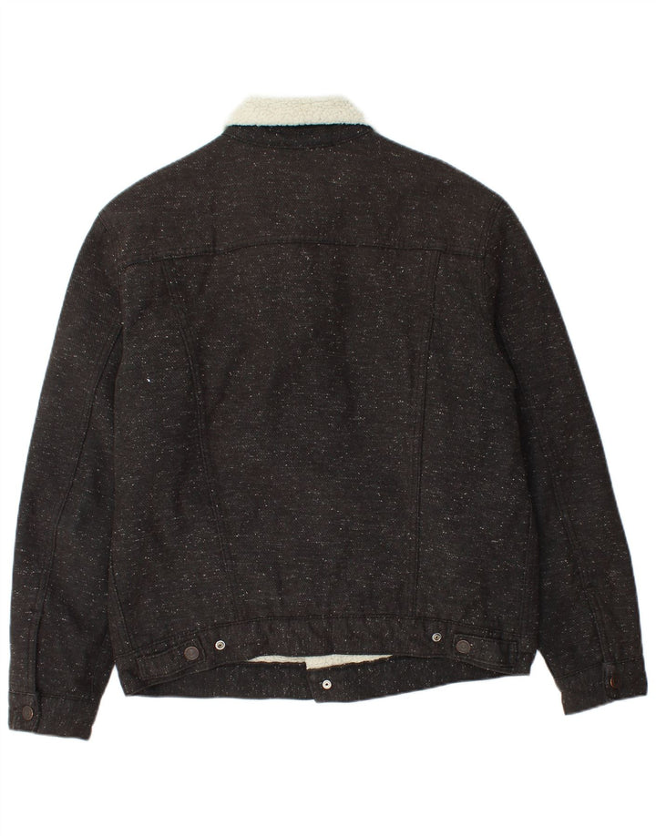 Jachetă Sherpa pentru bărbați Levi's UK 40, mare, gri bumbac cu pete