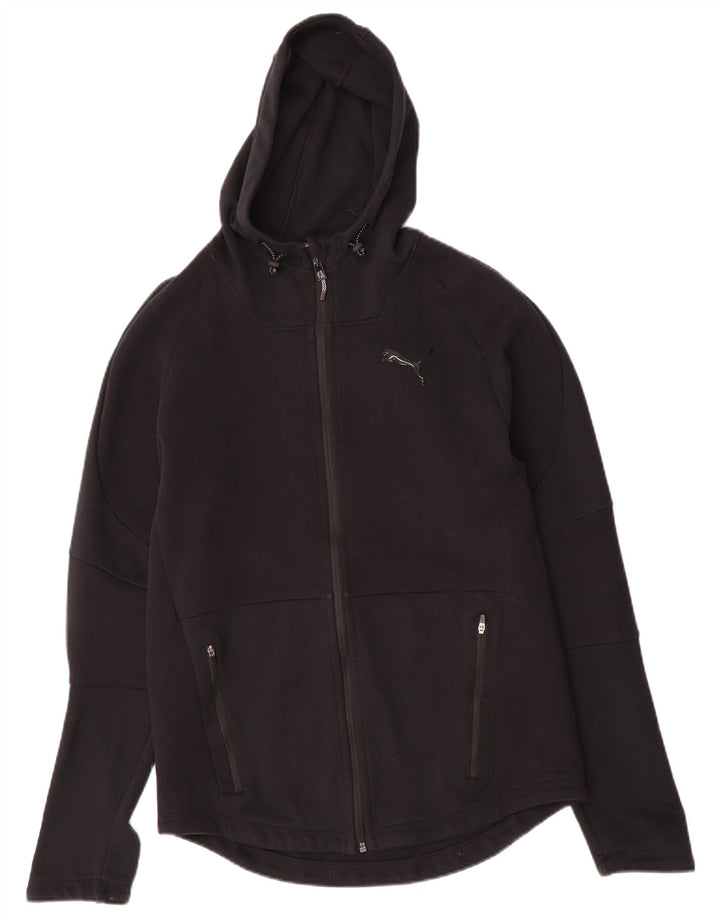 Pulover PUMA pentru femei cu fermoar, UK 14, bumbac mediu negru