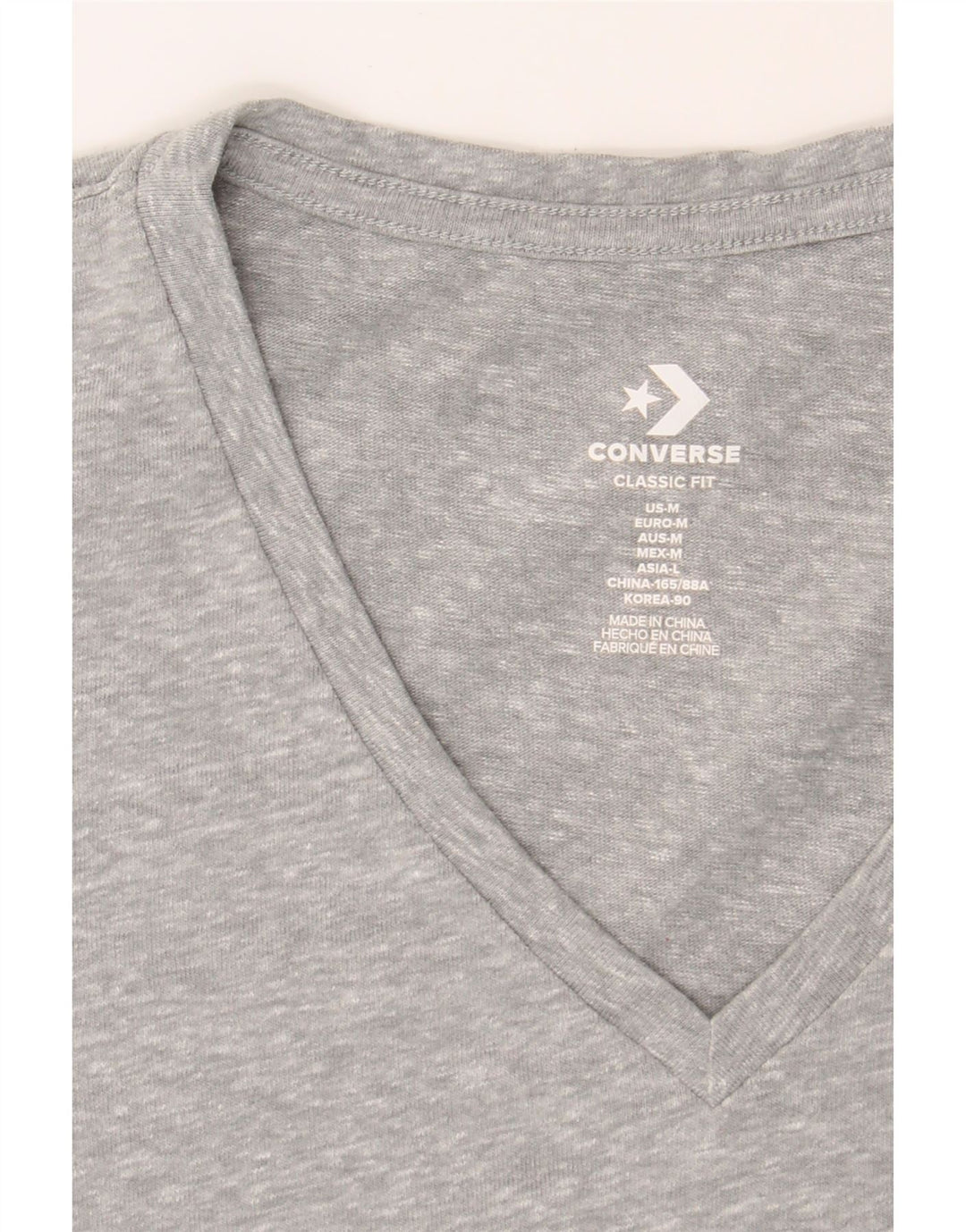 CONVERSE Womens Classic Fit Graphic T-Shirt Top UK 14 Medium Grey Vintage Converse and Second-Hand Converse from Messina Hembry 