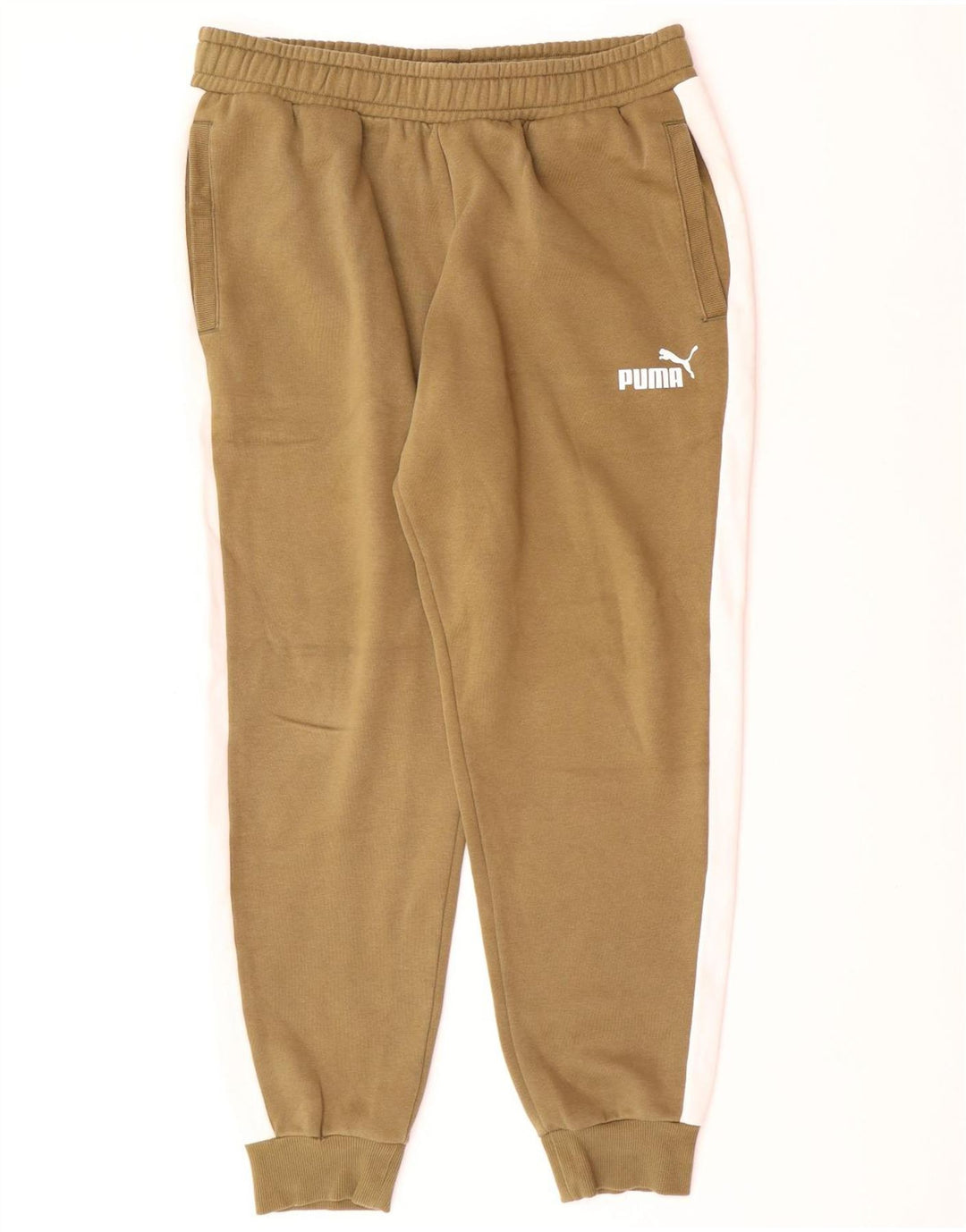 Pantaloni de trening PUMA pentru bărbați Pantaloni de jogging, mari, kaki, bumbac color bloc
