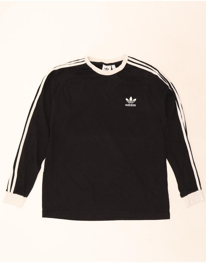 Top pentru bărbați Adidas cu mânecă lungă, mare, negru, bumbac