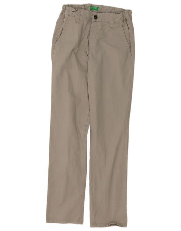 Pantaloni Chino Drepți Benetton Băieți 9-10 Ani Mare Bumbac Gri