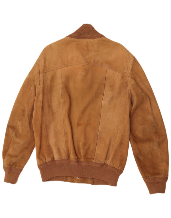 Bomber Vintage pentru bărbați din piele intoarsa UK 38 Medium Brown Leather