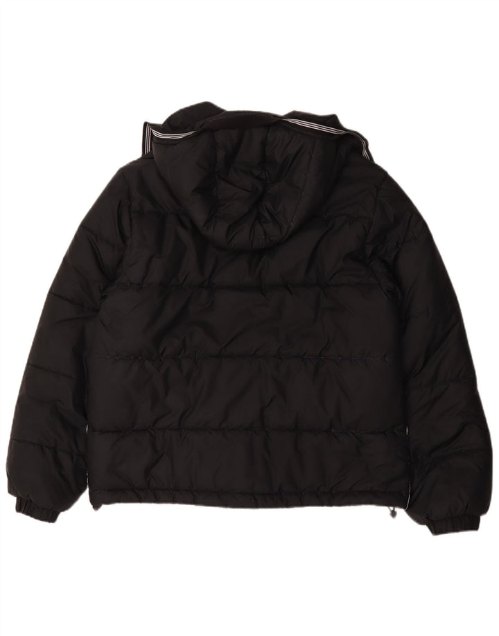Jachetă căptușită cu glugă pentru bărbați Adidas, poliester mediu negru