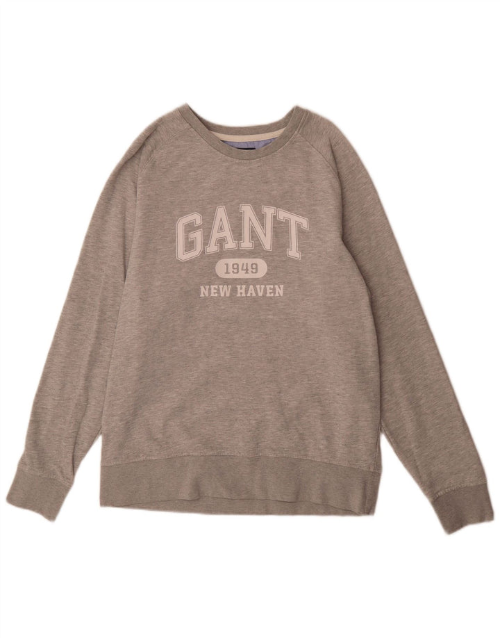 Hanorac grafic pentru bărbați Gant Jumper XL, bumbac cu pete gri