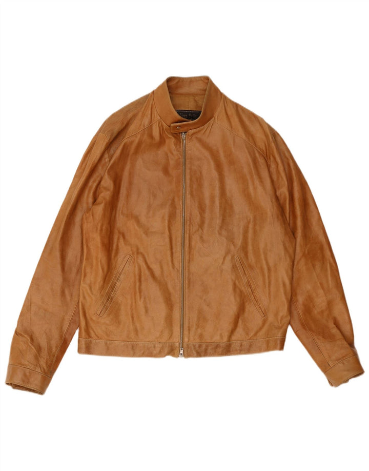 Jachetă din piele vintage pentru bărbați IT 54 2XL din piele maro