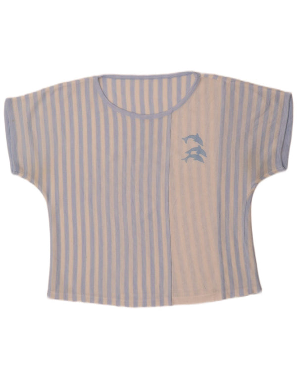 Tricou Vintage pentru femei Top UK 16 Large Blue Striped