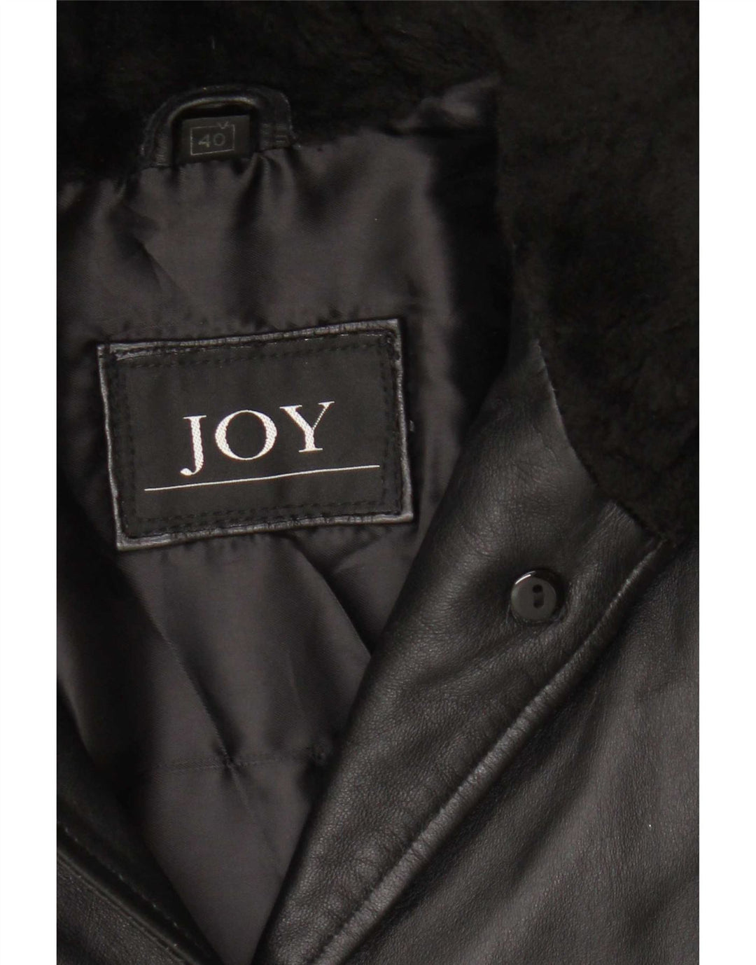 Palton de piele supradimensionat cu glugă pentru femei Joy EU 40 Medium Negru
