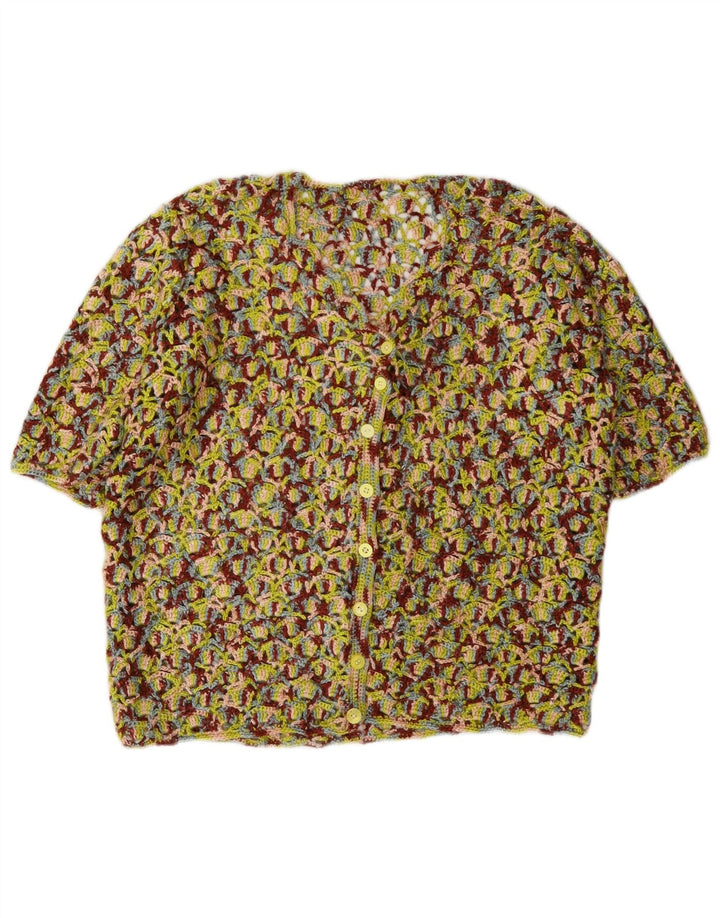 Cardigan vintage cu mânecă scurtă pentru femei UK 14 Medium Multicolor