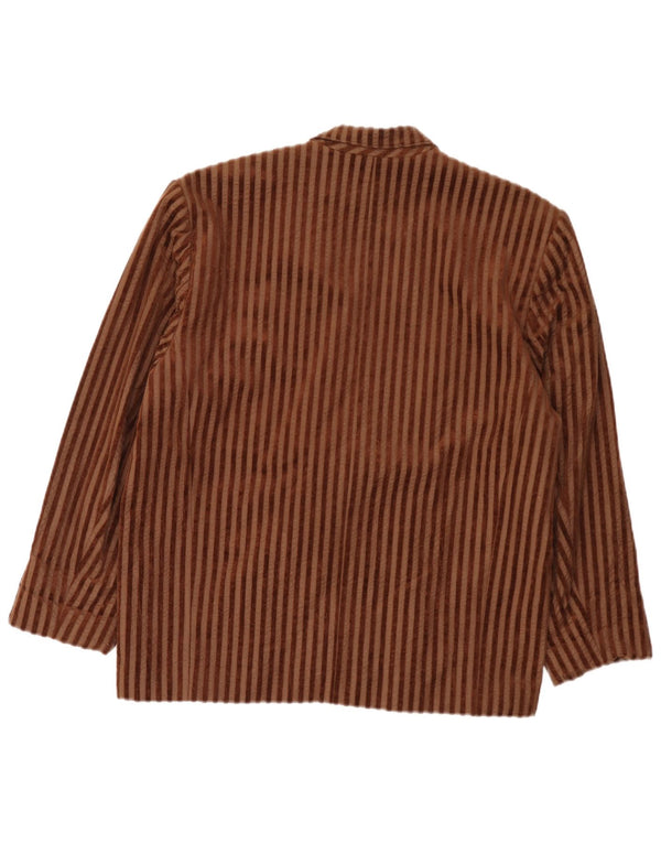 Blazer Vintage pentru femei cu 2 nasturi supradimensionat, EU 40, maro mediu, cu dungi