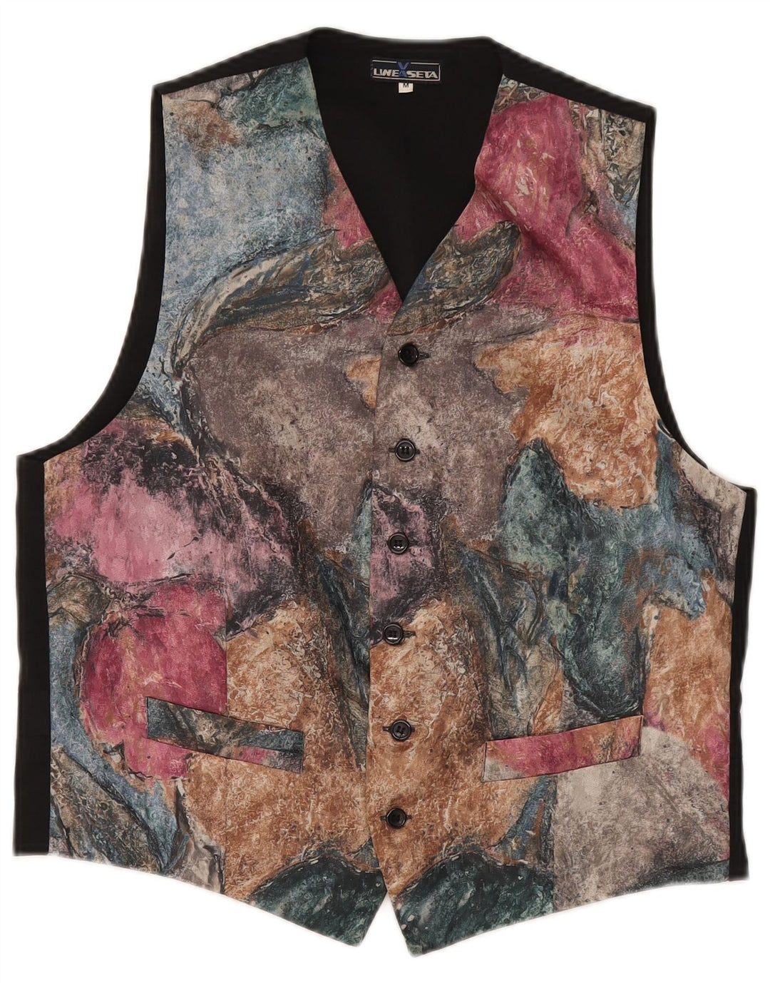 Vestă vintage pentru bărbați cu grafică UK 38 Medium, multicolor, poliester, clasică