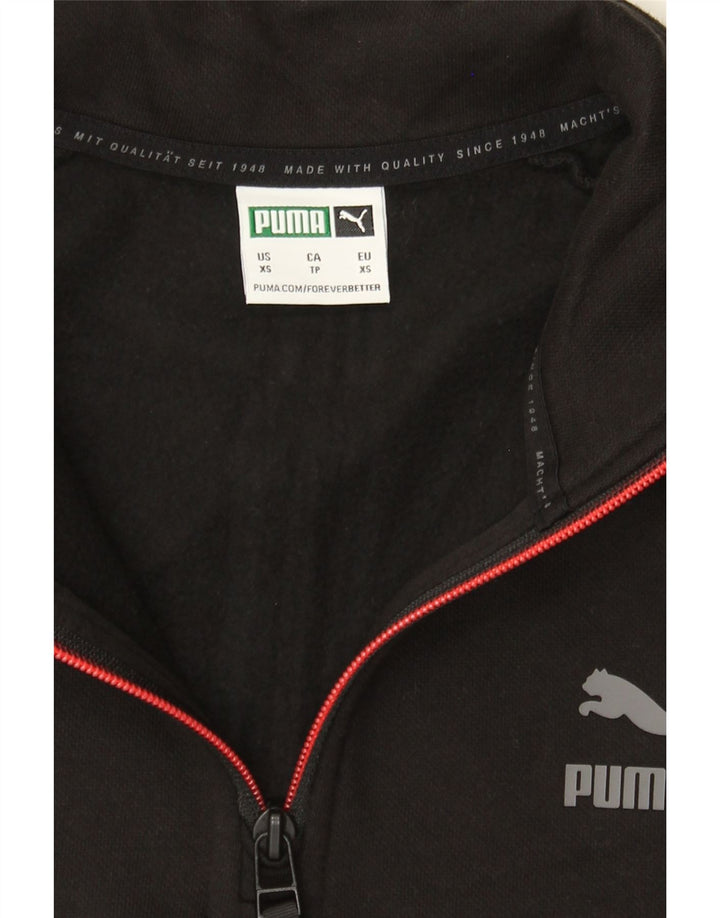 PUMA Mens Zip Neck Sweatshirt Jumper XS Black Cotton Vintage Puma and Second-Hand Puma from Messina Hembry 