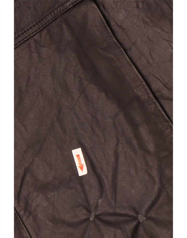 Geaca de piele vintage pentru femei IT 42 Medium Black Leather