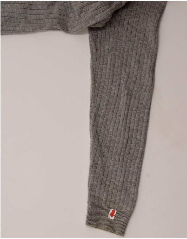 IZOD Womens Cardigan Sweater UK 16 Large Grey Cotton Vintage Izod and Second-Hand Izod from Messina Hembry 