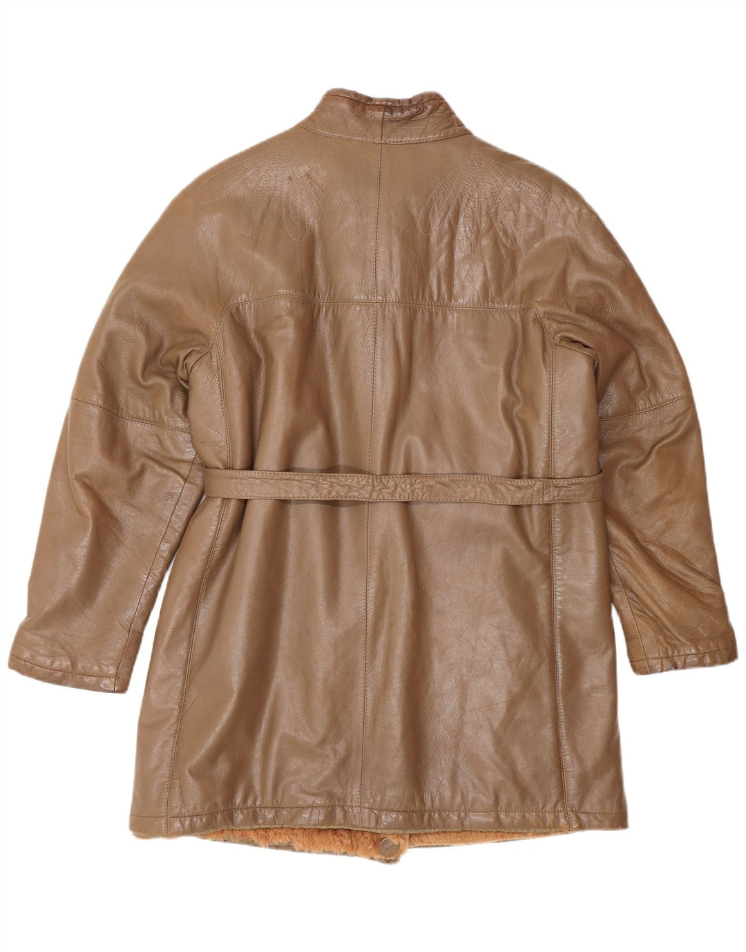 Palton de piele vintage pentru femei UK 14 piele maro medie