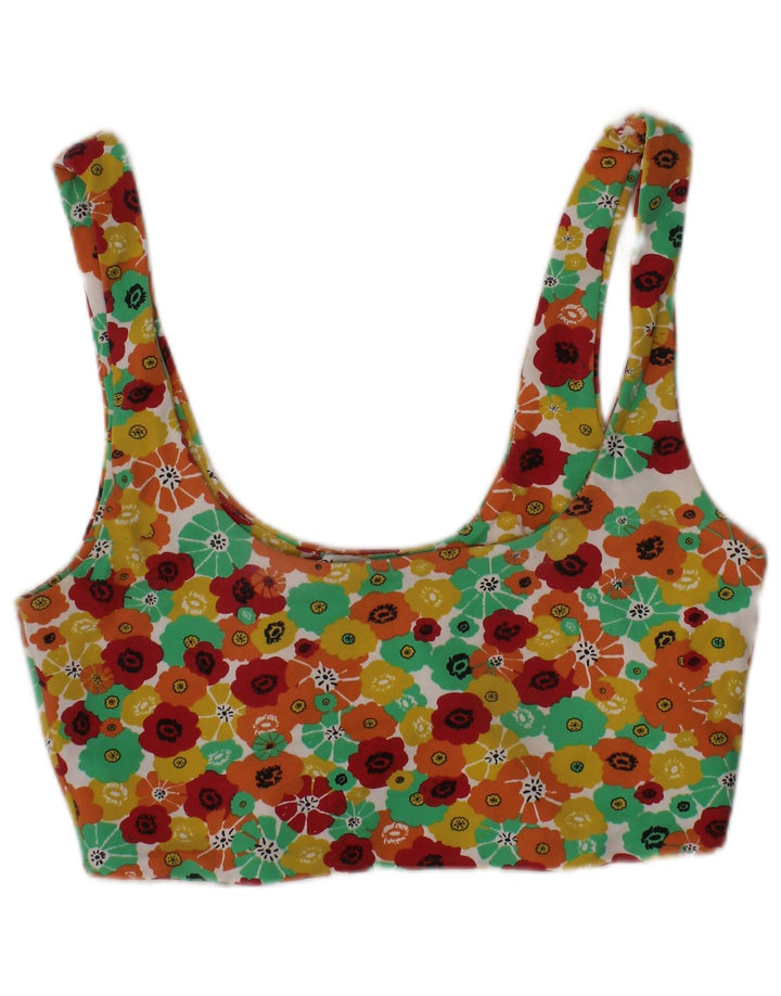Top crop grafic pentru femei ZARA UK 12 Medium Multicolor Floral Colorat