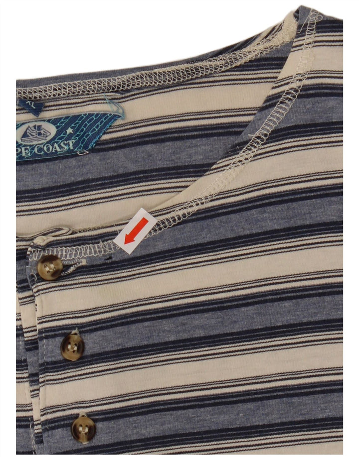 VINTAGE Tricou Bărbați Top XL Bleumarin Bumbac cu dungi