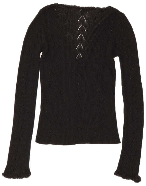 Calvin Klein Top grafic pentru femei cu mânecă lungă UK 12 Medium Black