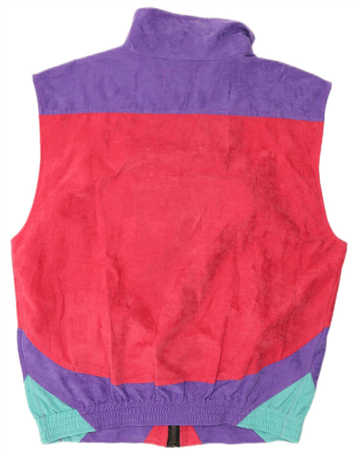 Trening pentru bărbați vintage fără mâneci, jachetă de top, roșu mediu, color block