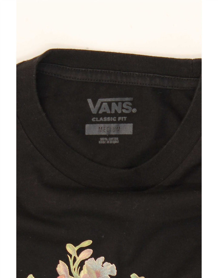 Top cu grafică cu mânecă lungă, mijlocie, negru, floral, pentru bărbați Vans
