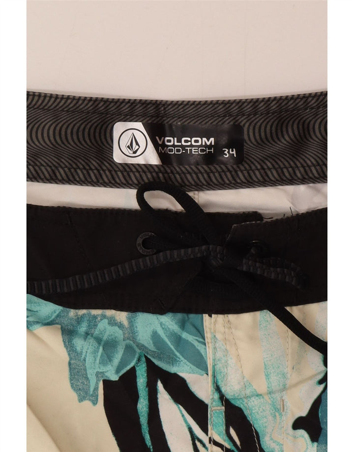 Pantaloni scurți de înot grafic pentru bărbați Volcom, mari, albi, florale