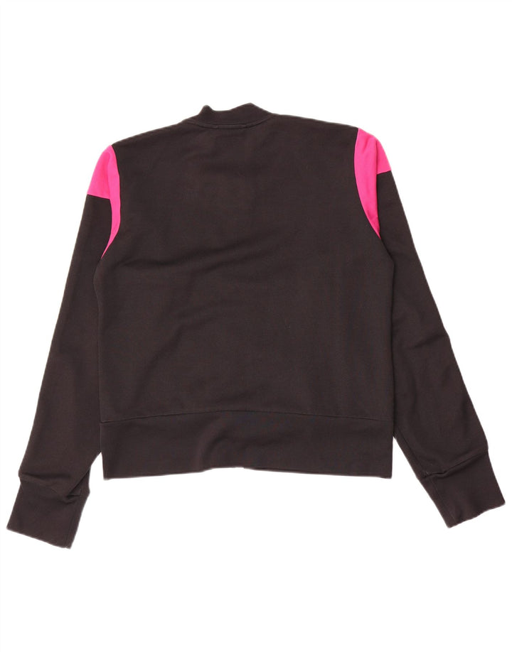 Jachetă de trening pentru femei Adidas UK 12, bumbac color bloc negru mediu