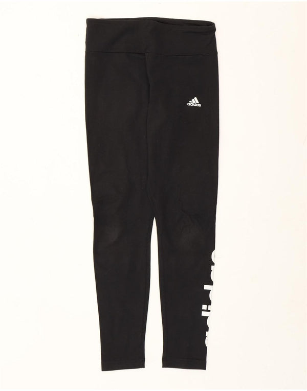 Leggings cu grafic pentru femei Adidas UK 8/10 Poliester negru mic