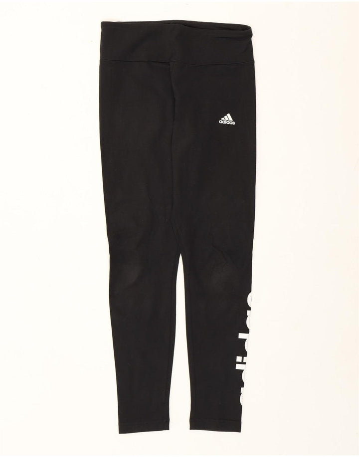 Leggings cu grafic pentru femei Adidas UK 8/10 Poliester negru mic