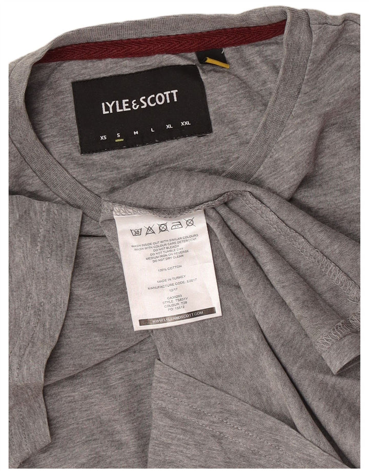 Tricou pentru bărbați Lyle & Scott Top mic, gri, bumbac color bloc