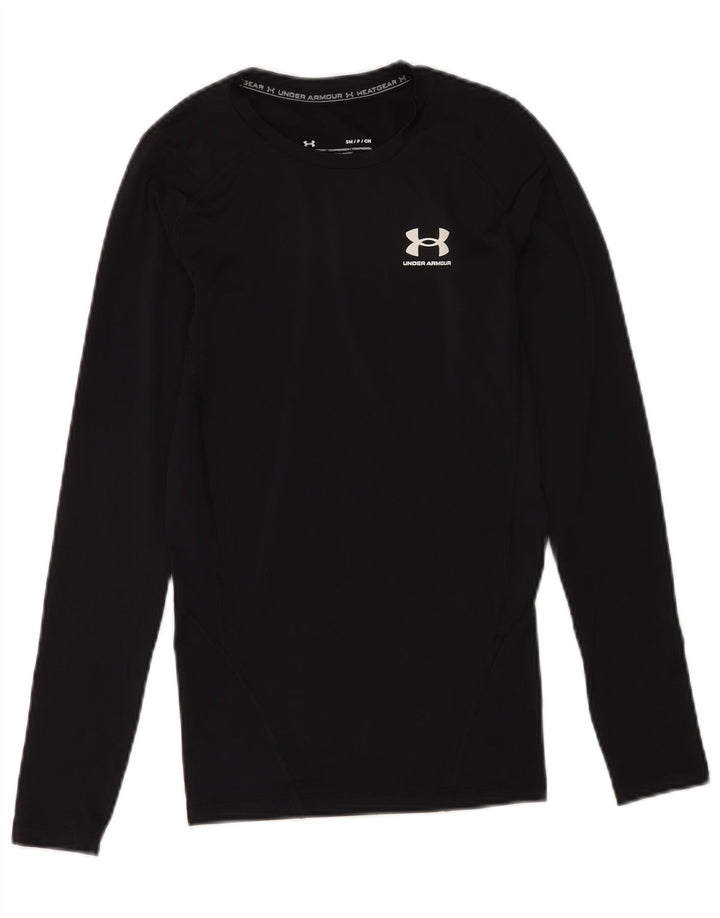 Top pentru femei Under Armour Heat Gear cu mânecă lungă UK 10, poliester negru mic