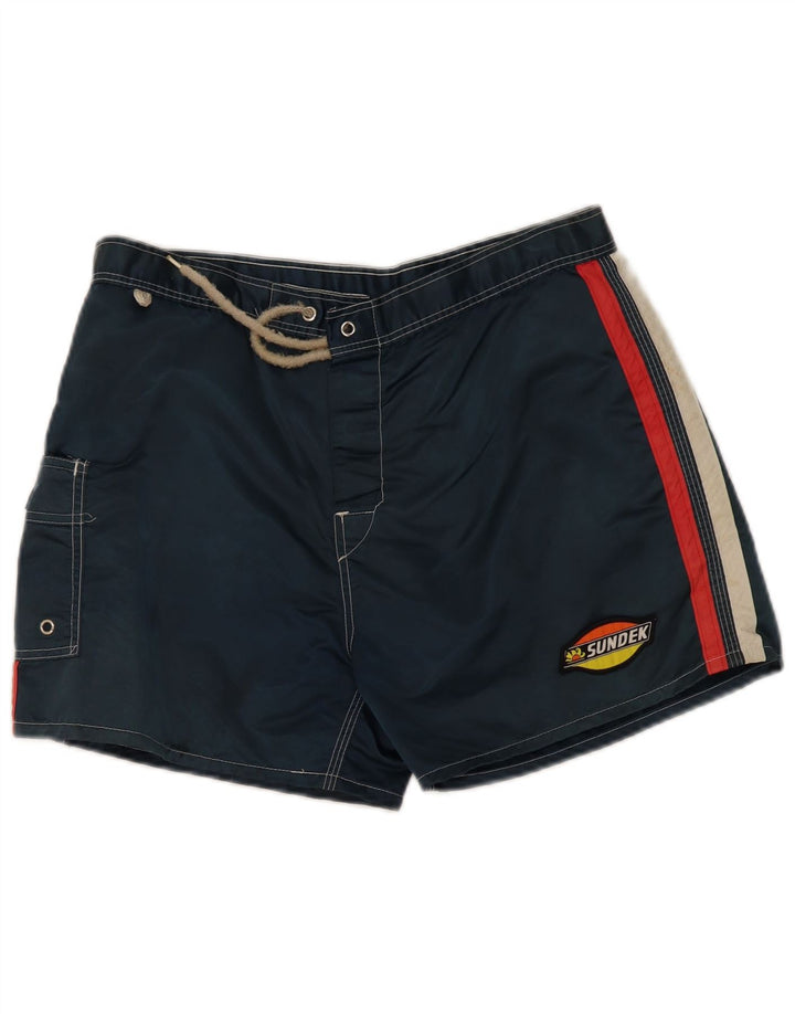 Sundek Pantaloni scurți de înot pentru bărbați, albastru mediu, nailon color bloc