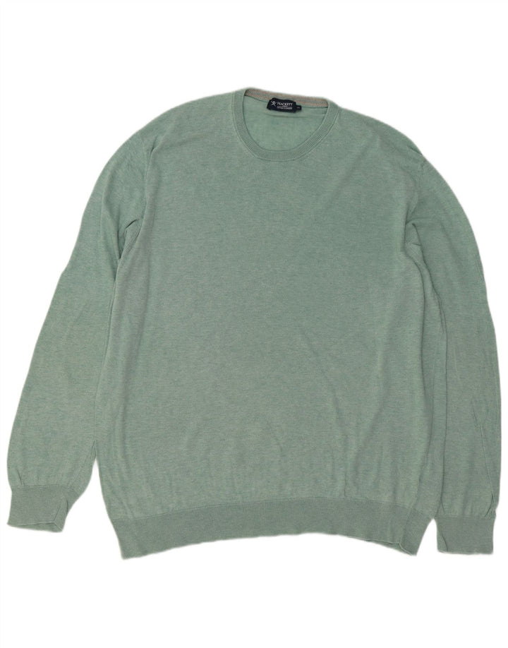 Pulover Hackett pentru bărbați cu gât roșu, bumbac verde 2XL