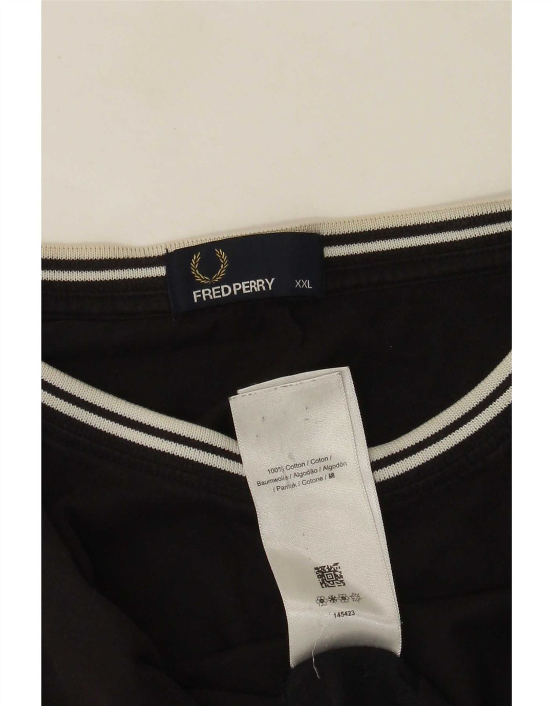 Tricou Fred Perry pentru bărbați Top 2XL bumbac negru