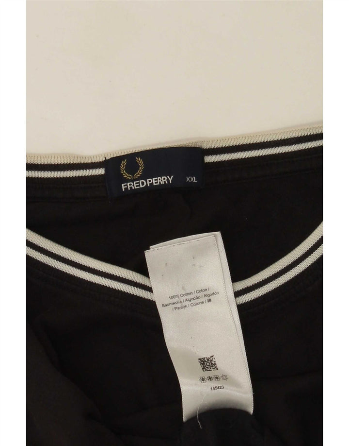 Tricou Fred Perry pentru bărbați Top 2XL bumbac negru