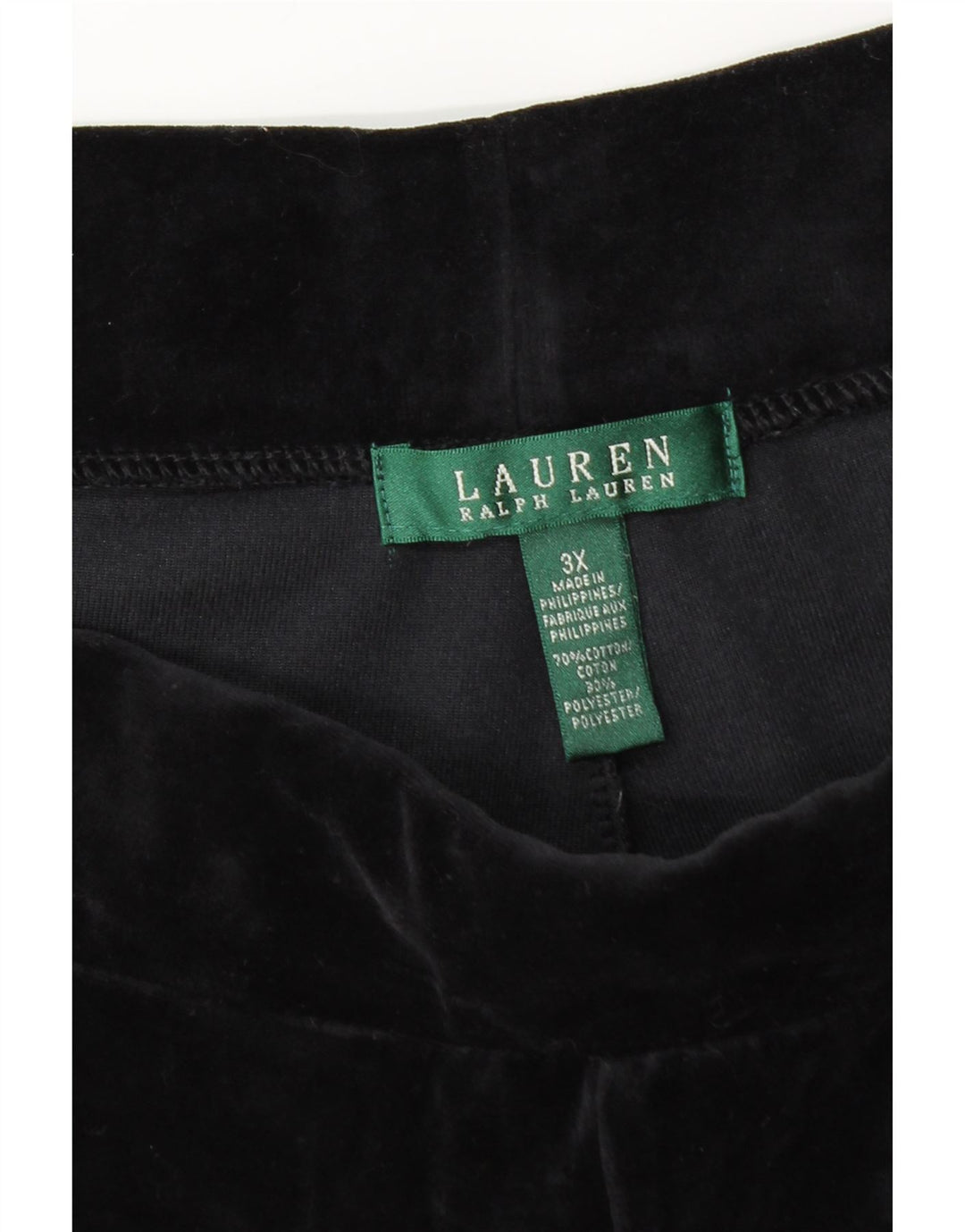 Pantaloni de trening din velur RALPH LAUREN UK 22 3XL Bumbac negru