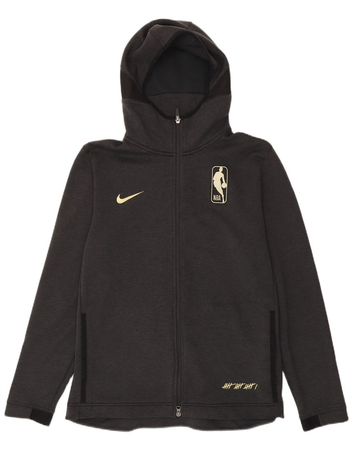 Pulover NBA pentru bărbați, cu capota cu fermoar grafic NBA, mare, gri, poliester color bloc