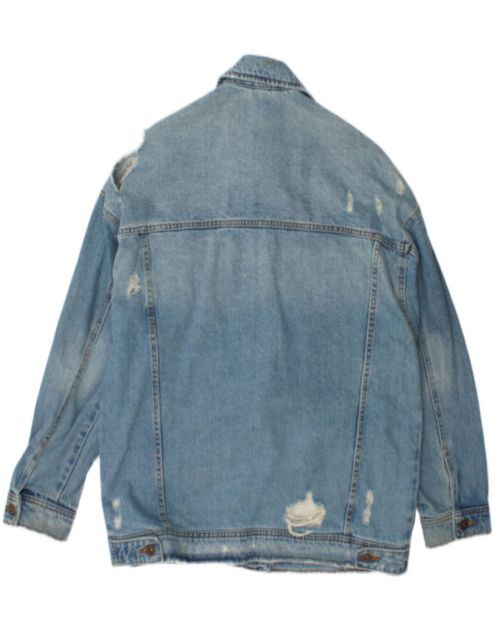 Jachetă de blugi distressed pentru femei Zara UK 14, albastru mediu