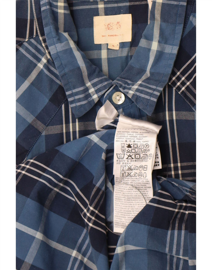 Cămașă cu mânecă scurtă Levi's pentru bărbați, bumbac cu carouri mari, albastre