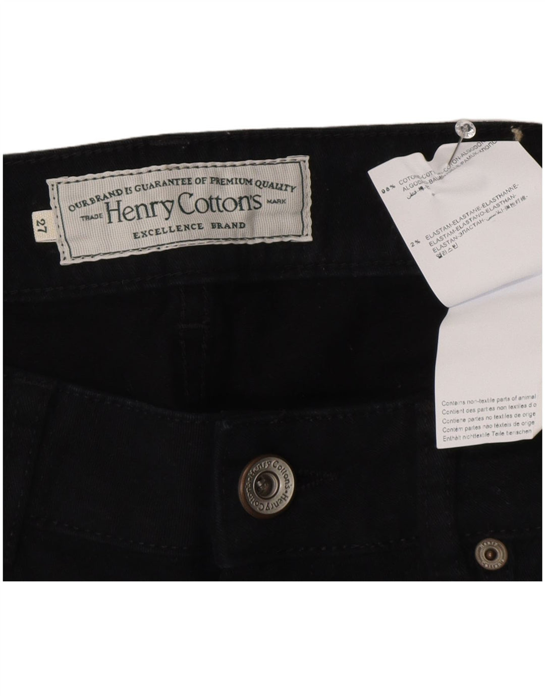 Blugi drepti pentru femei Henry Cottons W27 L30 bumbac negru
