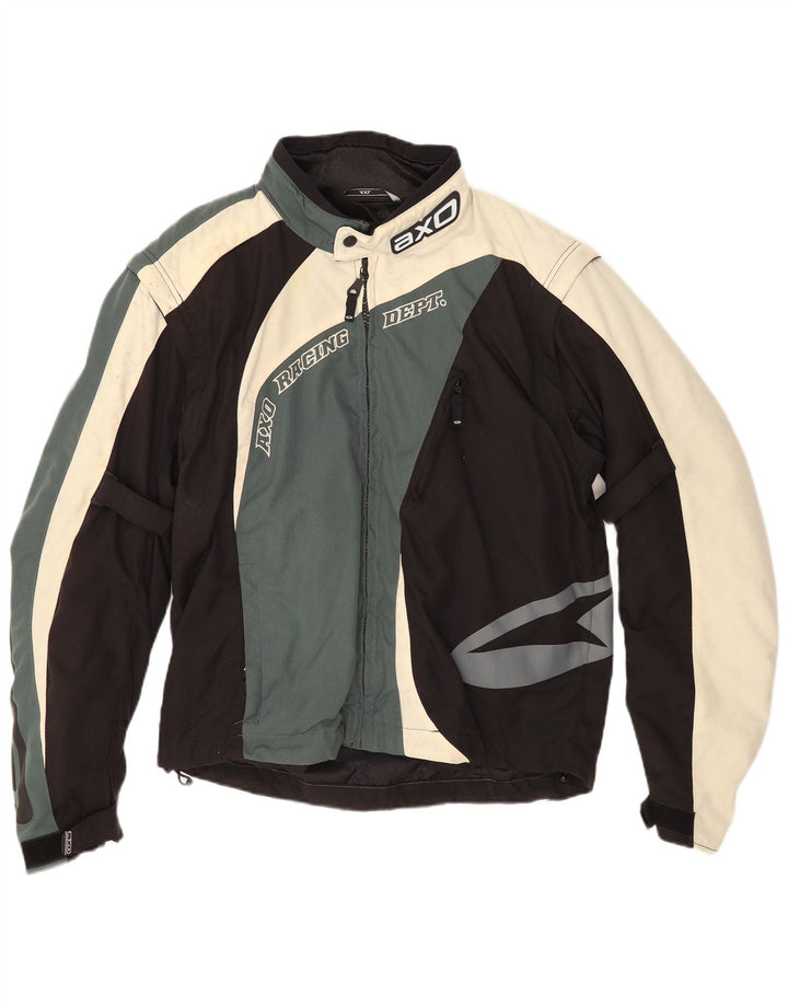 Jachetă AXO Graphic Racer pentru bărbați UK 44 2XL Negru Poliester color bloc