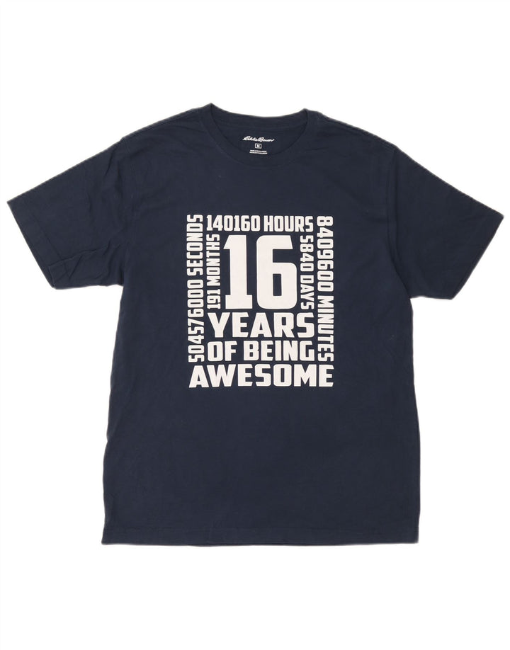 Tricou grafic pentru bărbați Eddie Bauer Top mediu din bumbac bleumarin