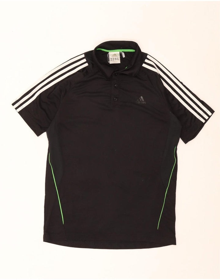 Tricou polo Adidas Climalite pentru bărbați, poliester mediu negru