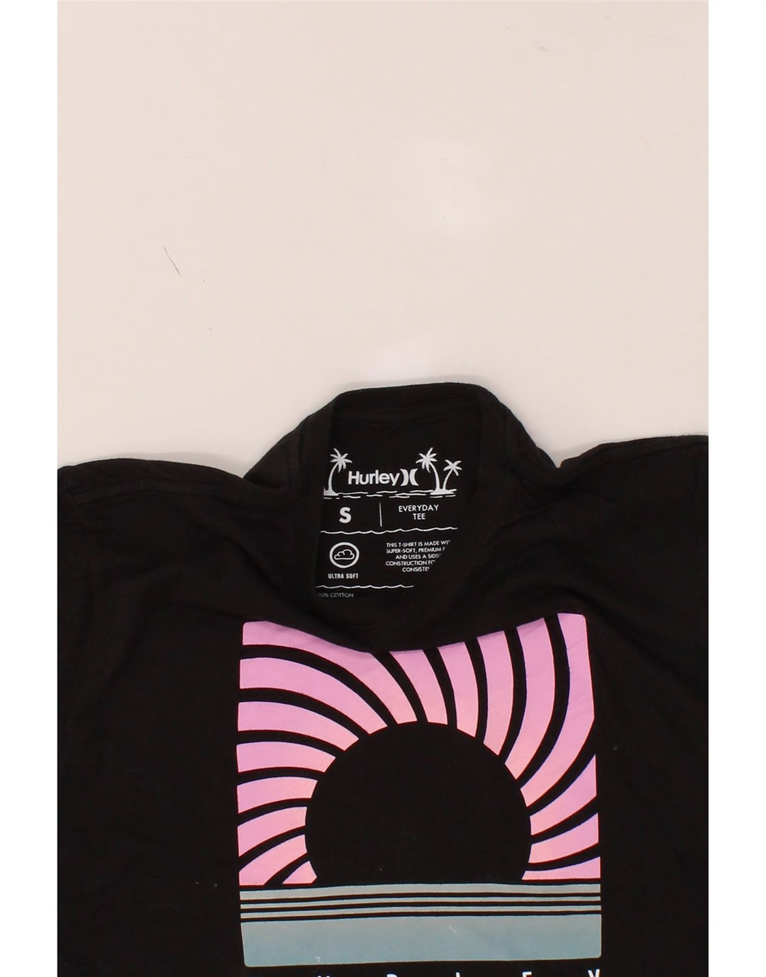 HURLEY Mens Graphic T-Shirt Top Small Black Cotton Vintage Hurley and Second-Hand Hurley from Messina Hembry 