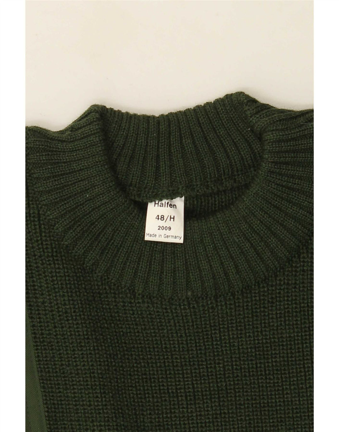 Pulover Halfen pentru bărbați cu gât roșu IT 48 Medium Green Colorblock Lână