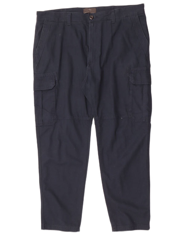 Pantaloni cargo drepti pentru bărbați Marks & Spencer W38 L29 Bumbac bleumarin