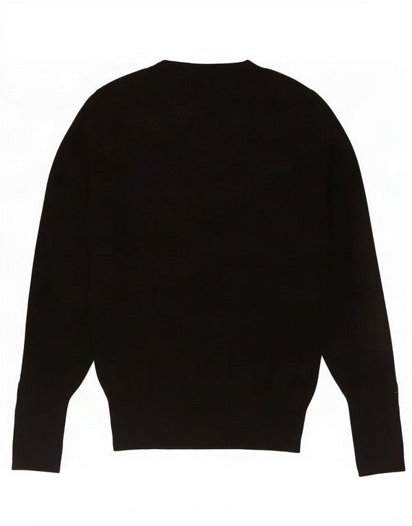 Pulover pentru damă Zara cu gât roșu, mic, negru, viscoză