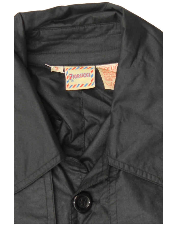 Trench cu glugă Fiorucci pentru bărbați UK 36 Nylon mic negru