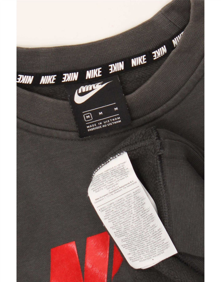 Pulover Nike pentru bărbați cu grafică, bumbac color bloc, gri mediu